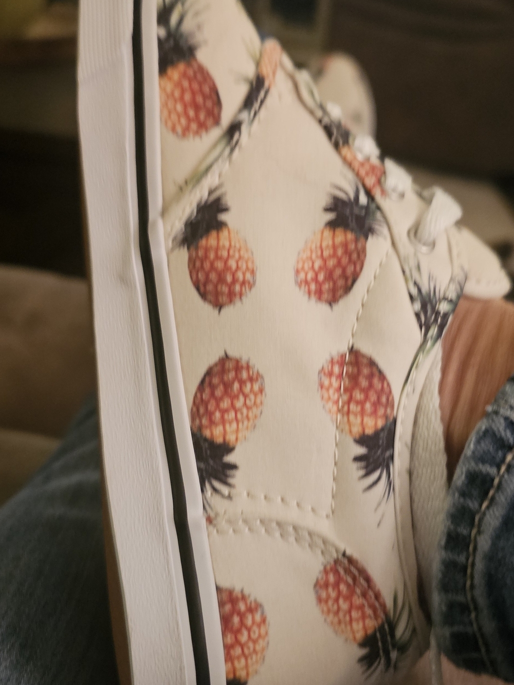 Vans Pineapple Print Women's Lace-Up Sneakers - White - Picture 13 of 13